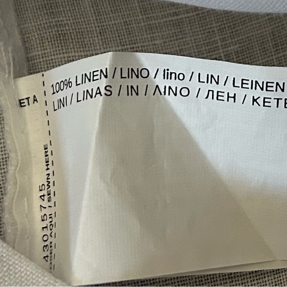 tunic styled Mango White Short-sleeved 100% Linen Shirt size Large - Picture 6 of 7